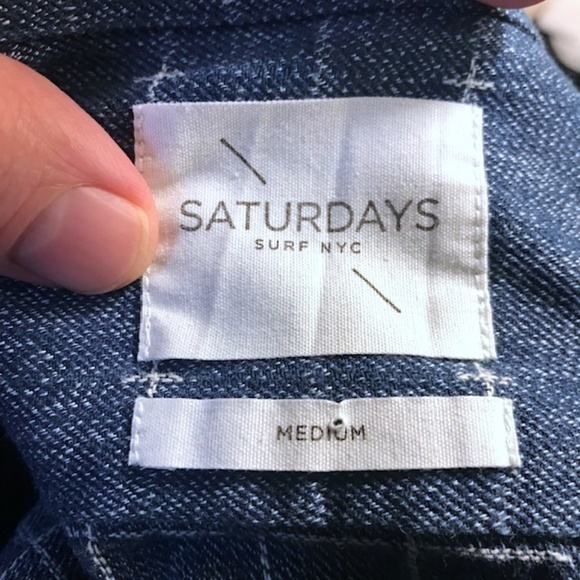 SATURDAYS NYC Heavyweight Cotton Twill 2-Pocket Overshirt NWOT/sz M - Picture 13 of 14